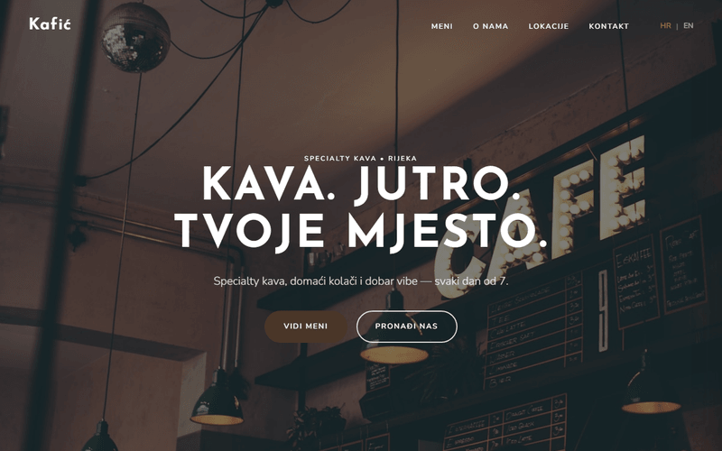 Kavana — pregled web stranice